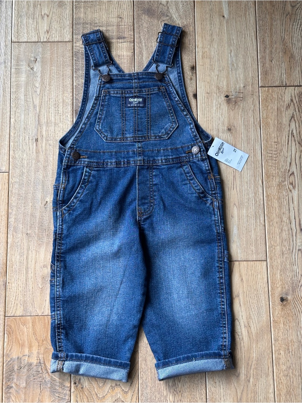 NEW OshKosh B’gosh Stretch Denim Overalls size 2T